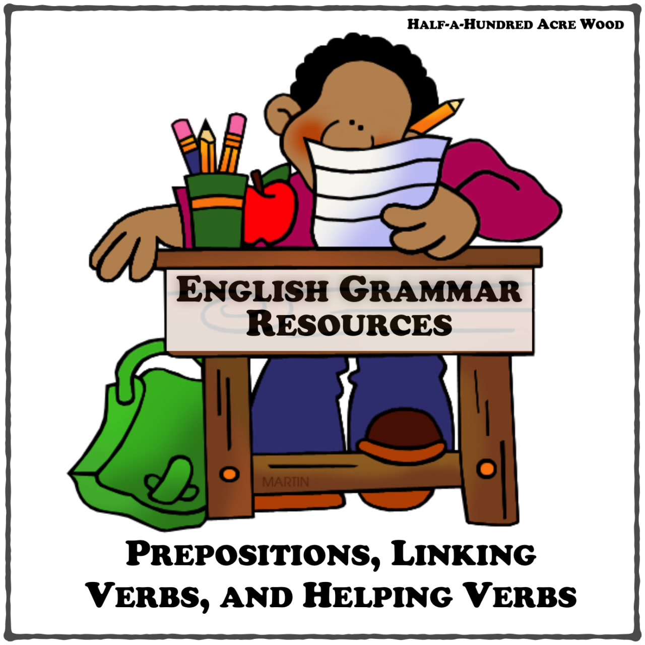 English Grammar Resources Prepositions Linking Helping Verbs Half A Hundred Acre Wood