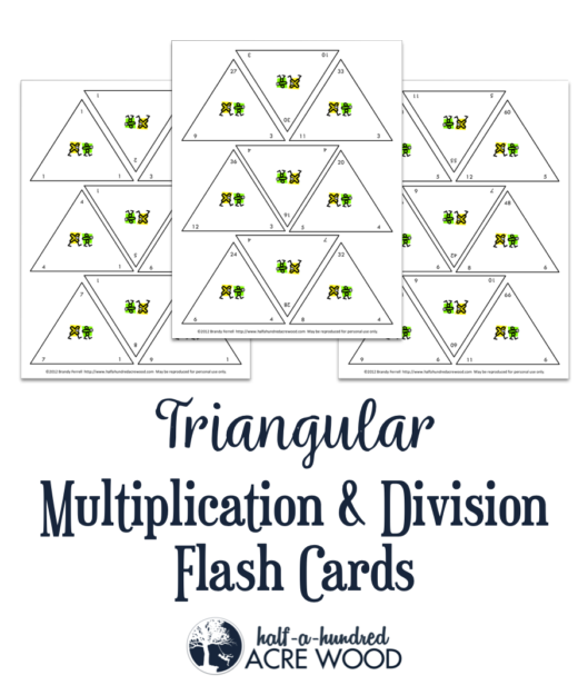 Triangular Multiplication Flash Cards Printable 7153