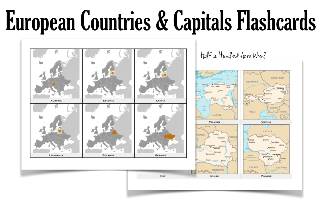 European Countries & Capitals Flashcards : Half A Hundred Acre Wood