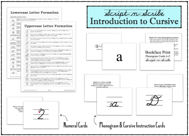 Cards for Cursive Letters