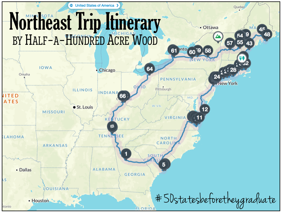 east coast road trip itinerary
