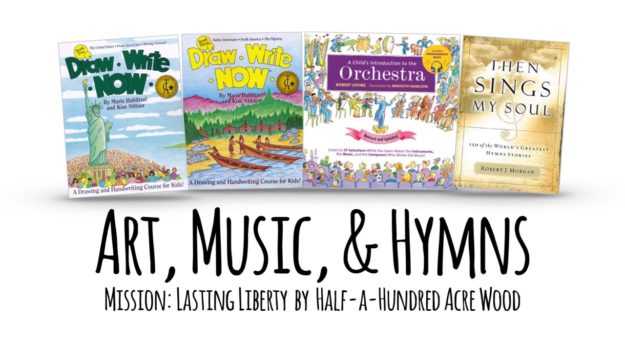 Art, music, and hymns for one-year American history curriculum